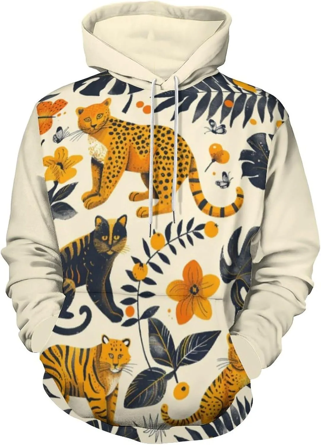 

Мужской свитшот с длинным рукавом и круглым вырезом, принт animal print, для повседневных выходов HLSDFRES