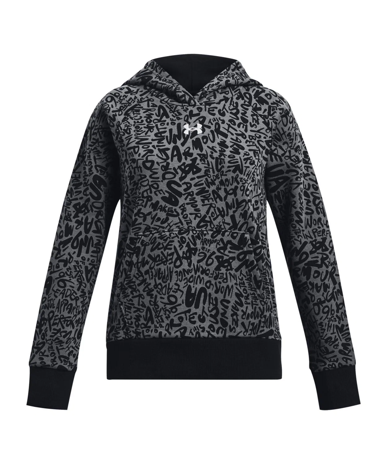 Толстовка с принтом Rival Fleece Under Armour, детская, чёрная