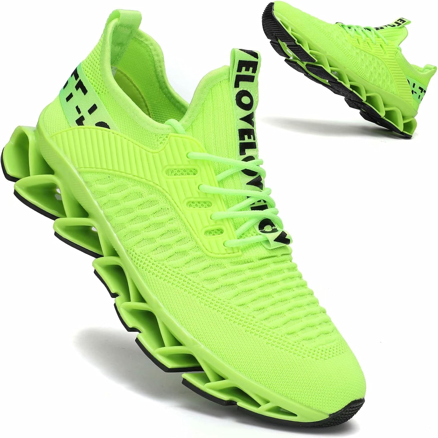 

Мужские модные кроссовки Vooncosir, дышащие сетчатые беговые кроссовки, лезвие, противоскользящая мягкая подошва, повседневная спортивная обувь для ходьбы, зеленый