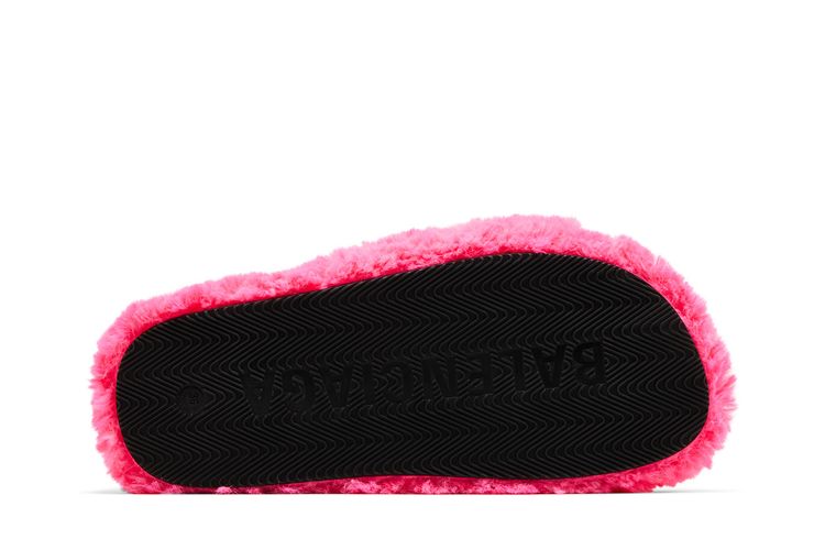 Шлепанцы Balenciaga Wmns Furry Slides 'Faux Fur - Hot Pink', розовый — фото 4