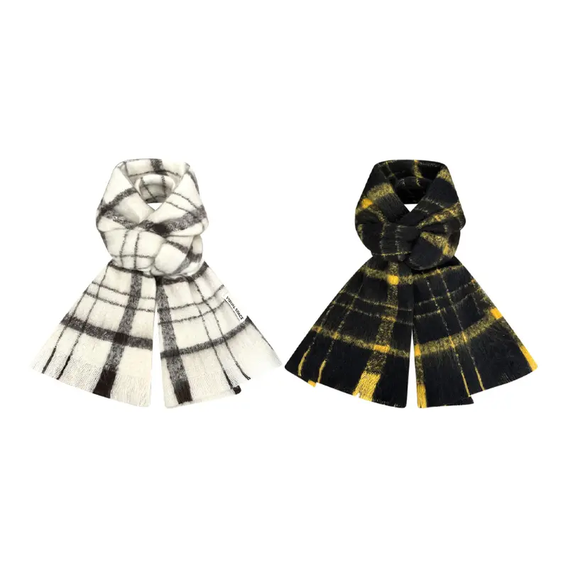 

CMFY Вязаный шарф унисекс, White+Black+Yellow