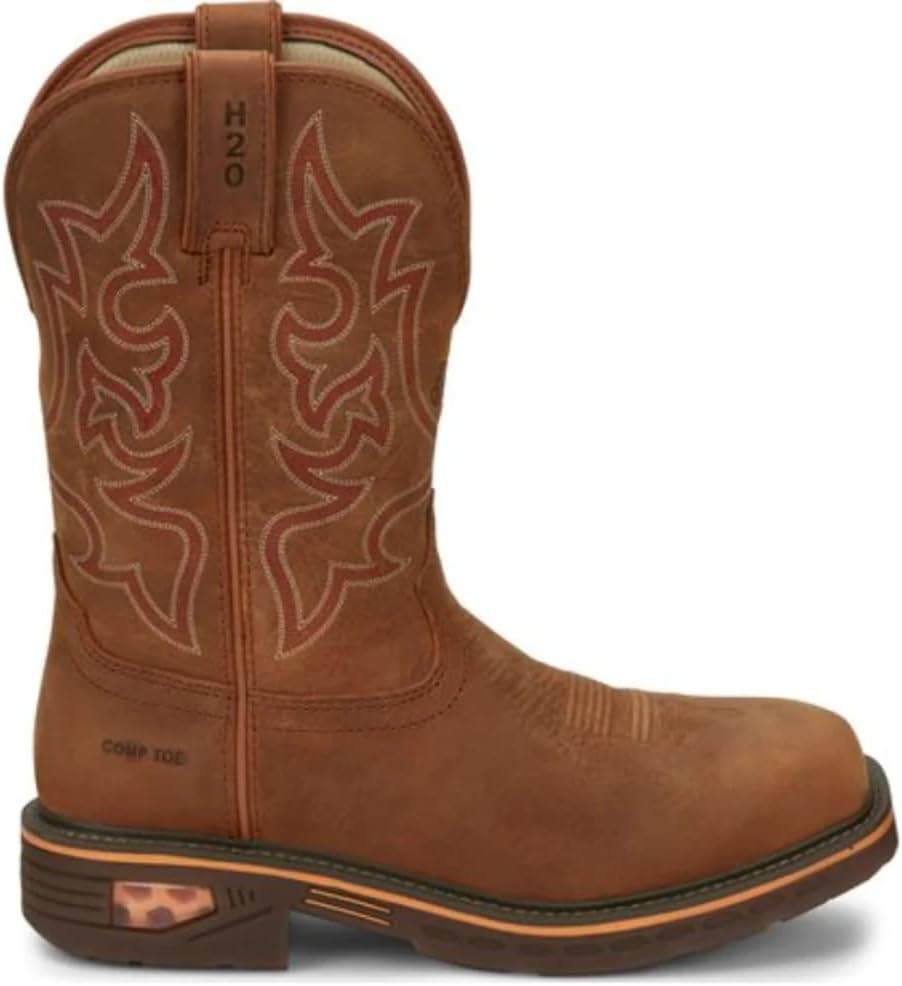 Мужские ботинки Justin Boots CR4007 Resistor 11 водонепроницаемые, коричневый — фото 2