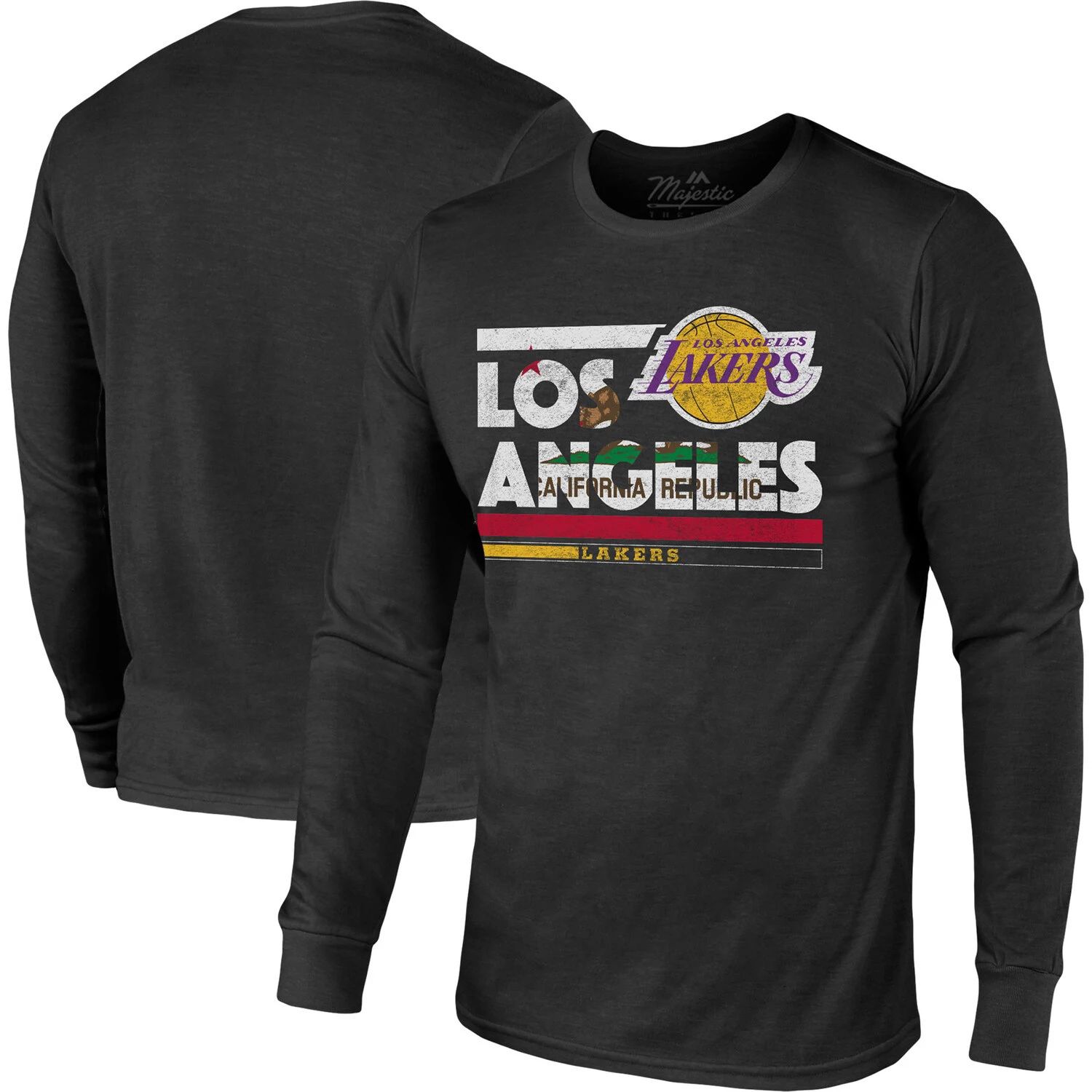 

Черная мужская футболка с длинными рукавами Los Angeles Lakers City and State Tri-Blend Majestic, Черный, Черная мужская футболка с длинными рукавами Los Angeles Lakers City and State Tri-Blend Majestic