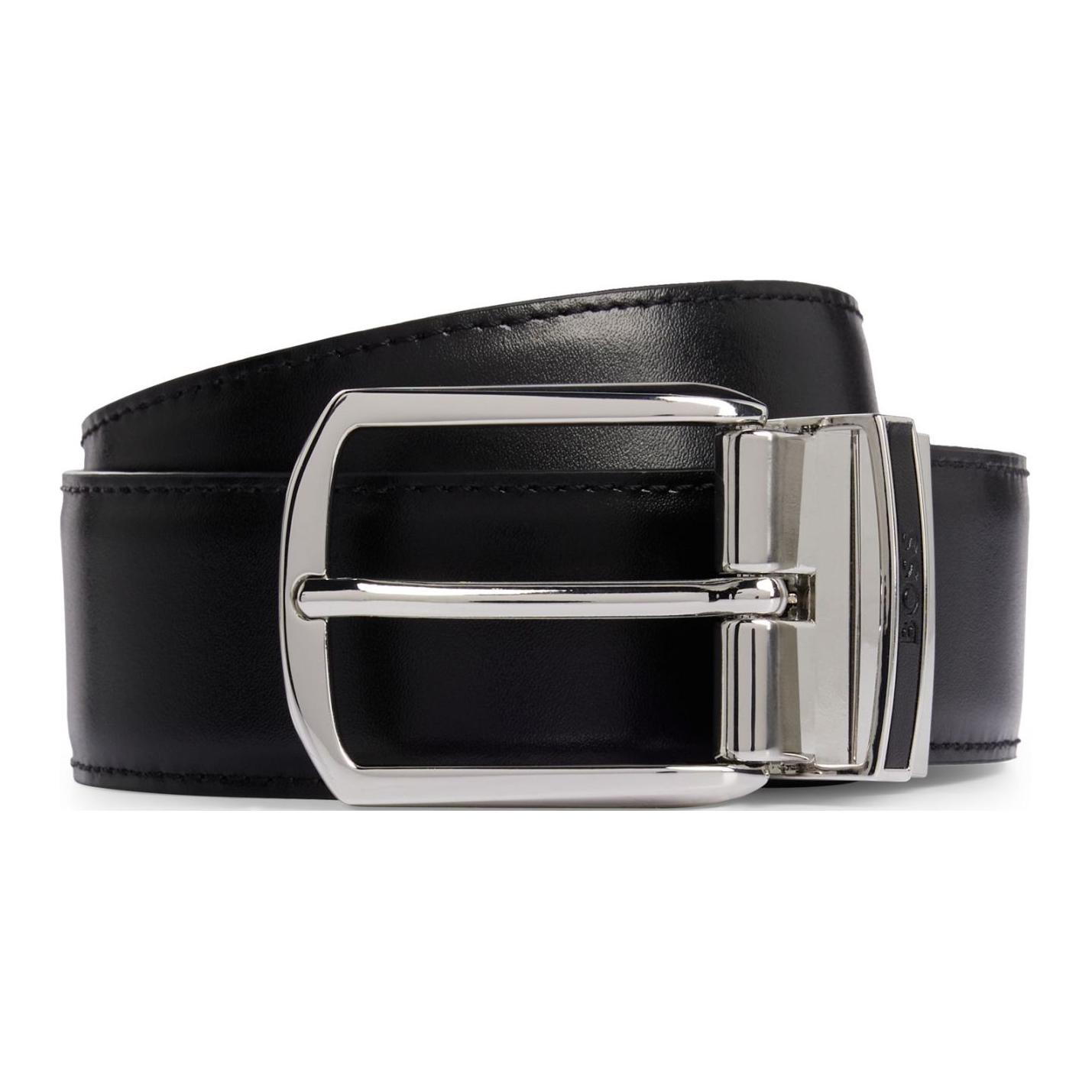 

HUGO BOSS Кожаный ремень с пряжкой, Black