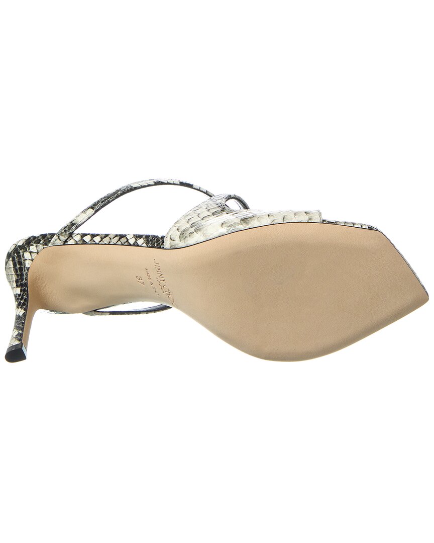 Джимми Чу Анис 75 Кожаные сандалии Jimmy Choo, белый — фото 4