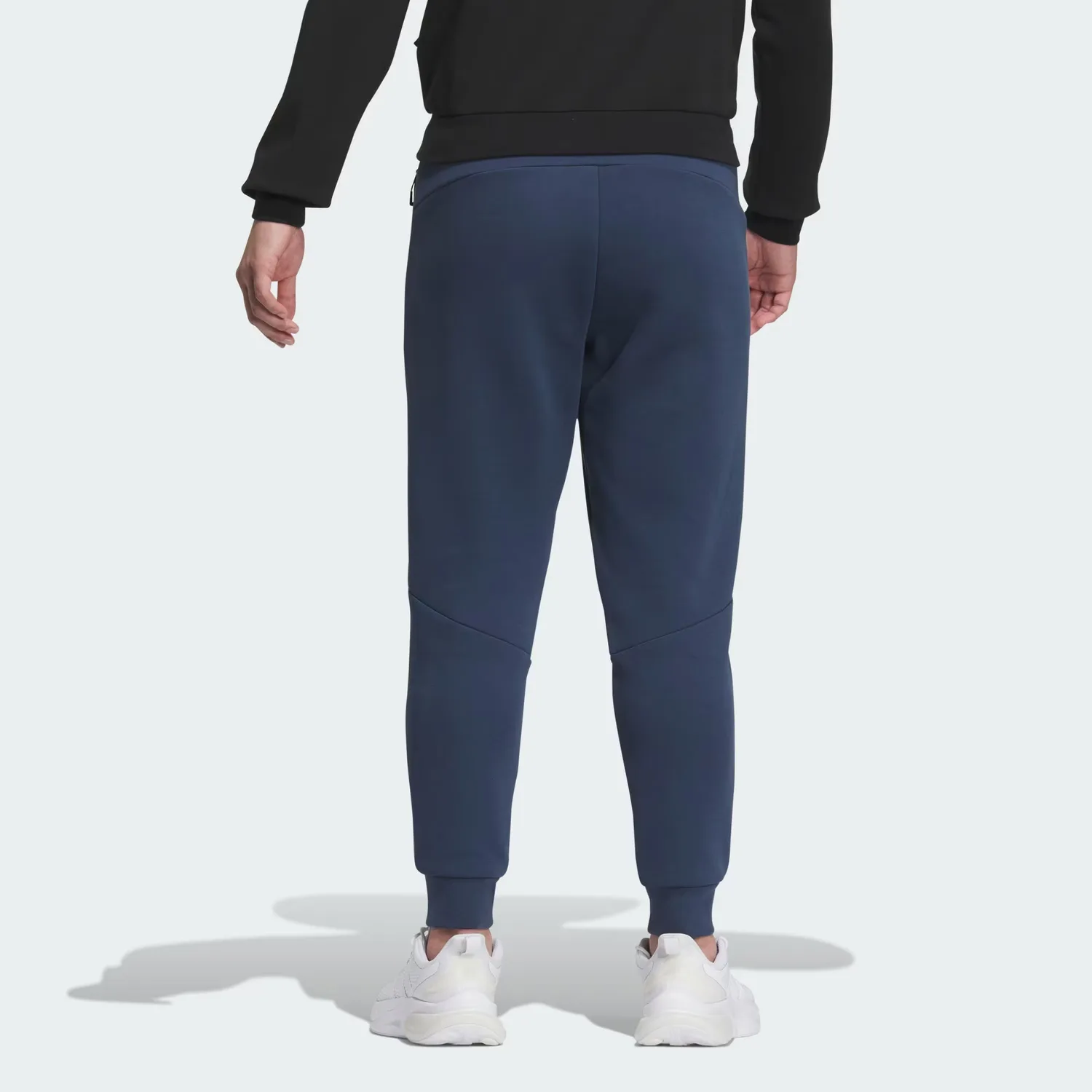 Adidas Вязаные спортивные штаны мужские navy blue с манжетами — фото 4