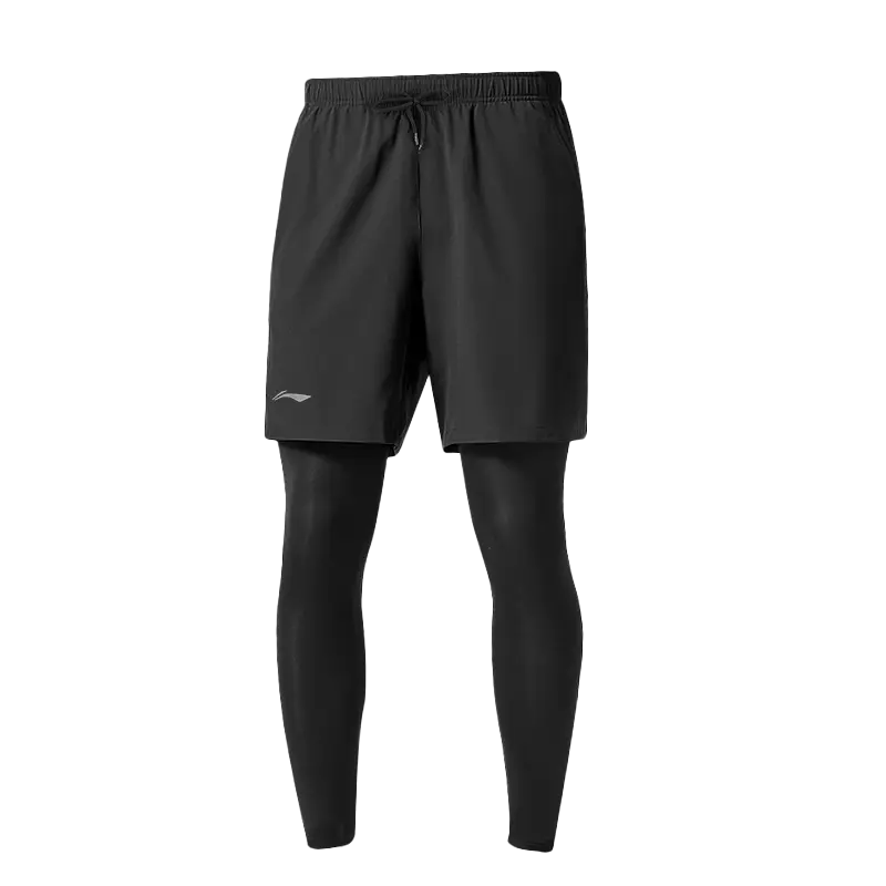 

Мужские спортивные брюки Li Ning, черный fall winter two-piece set (черный shorts+черный fleece-lined pants)