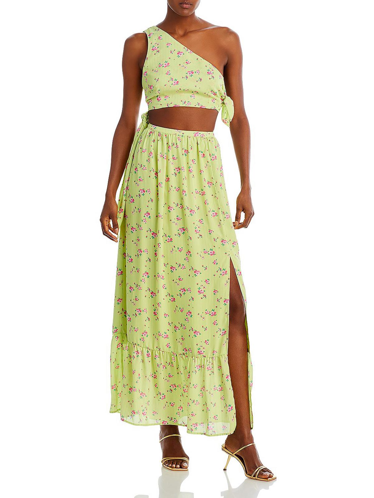

Платье макси Darlin Womens из шифона с вырезом WAYF, цвет lemon ditsy