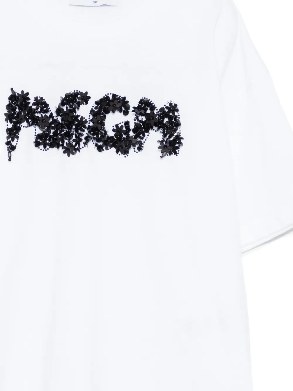 Футболка с круглым вырезом и цветочным принтом Msgm Kids, белый — фото 3