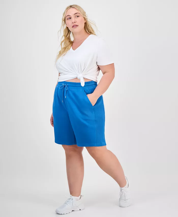 

Шорты-бермуды больших размеров из хлопковой смеси ID Ideology, синий