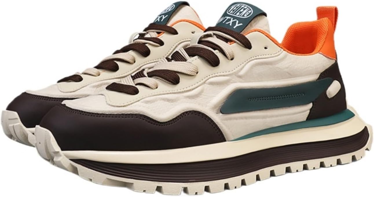 

Мужские дышащие кроссовки Dad Shoes 2025- Нескользящие повседневные кеды с мягкой амортизирующей подошвой и эластичными шнурками Azttoztto, оранжевый