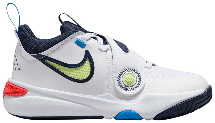

Кроссовки Nike Team Hustle D11 PS 'White Photo Blue Light Lemon Twist', белый