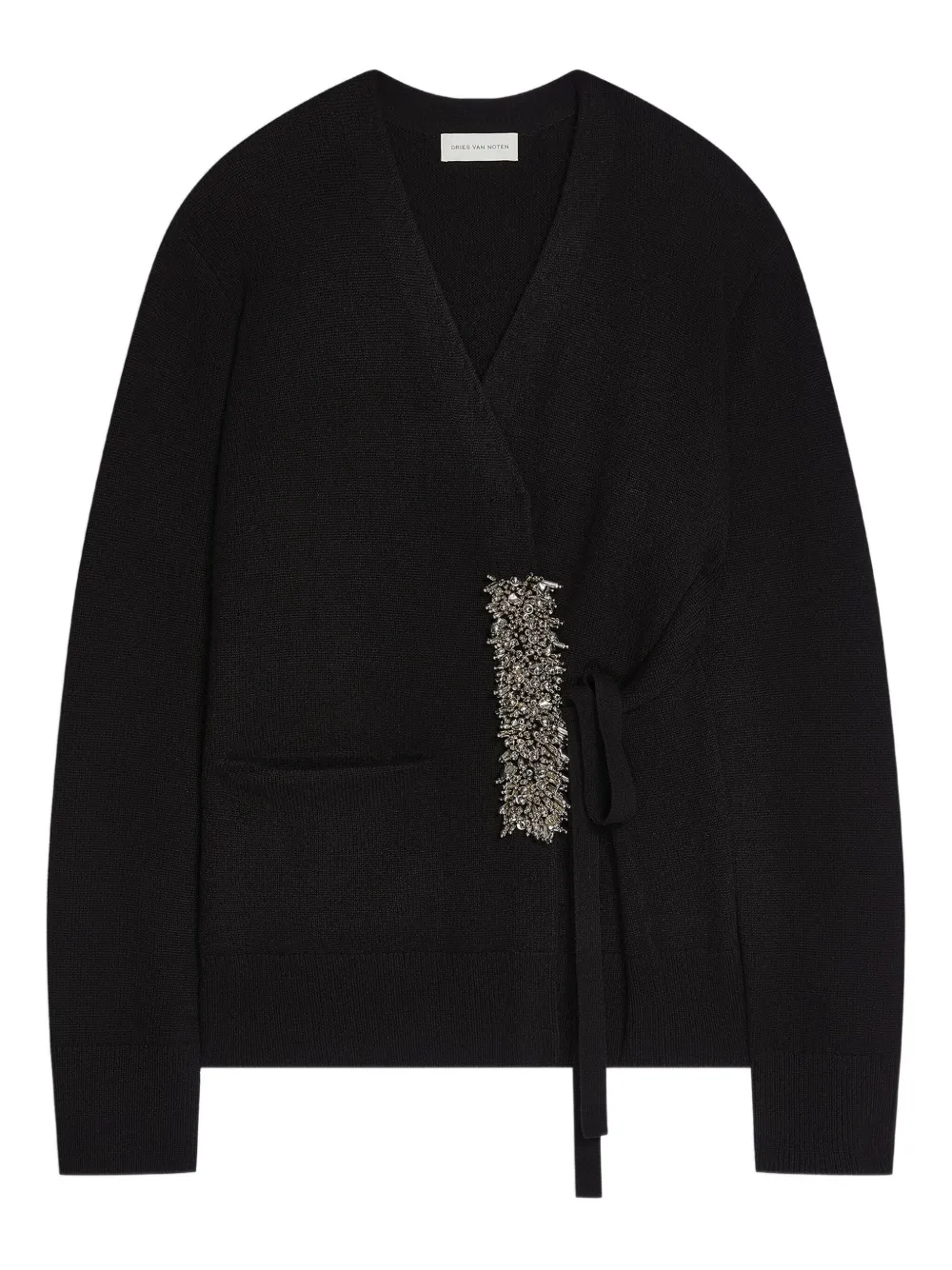 

Декорированный кардиган с запахом DRIES VAN NOTEN, черный