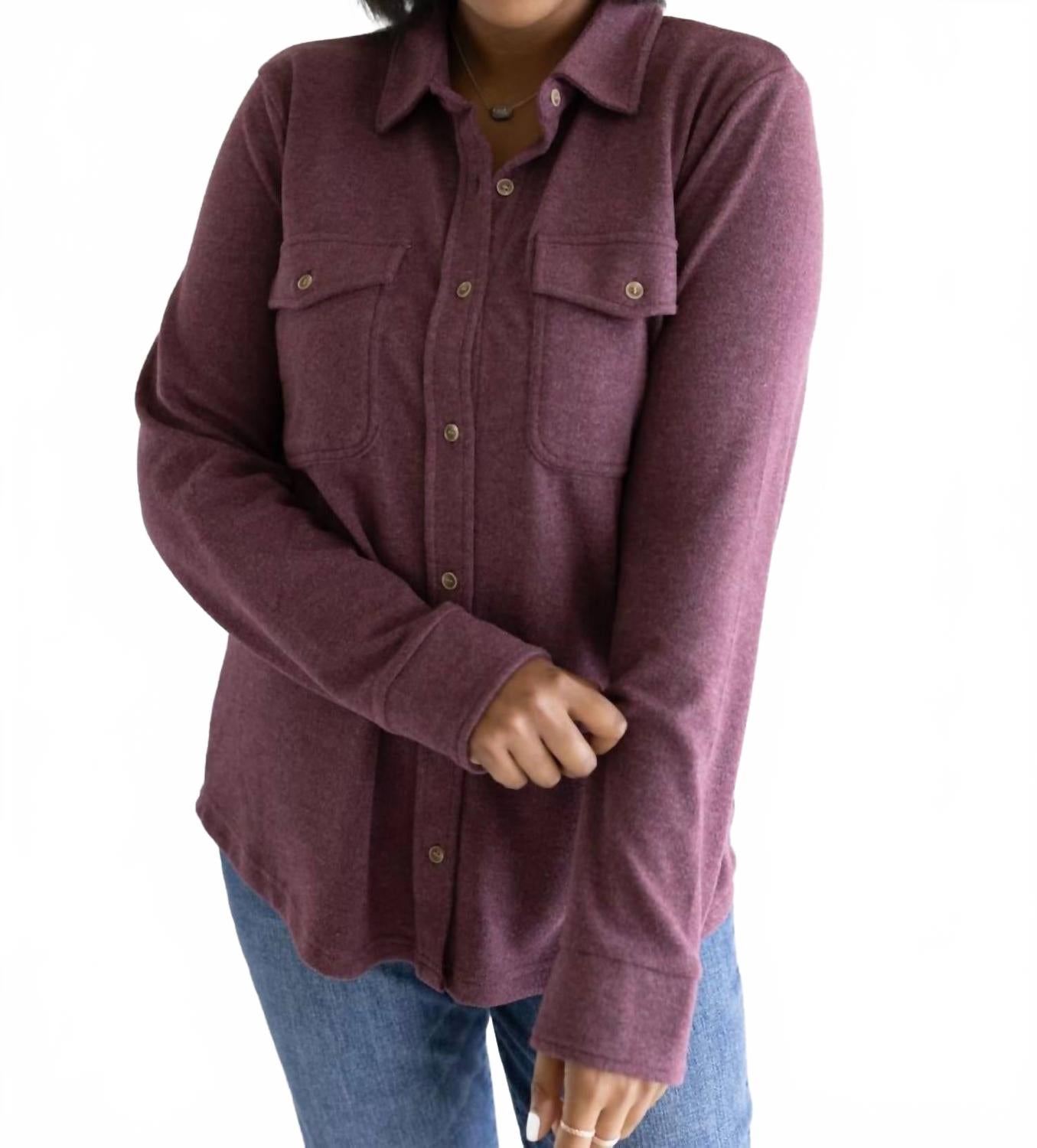 

Thread & Supply Рубашка Cassian на пуговицах, винного цвета