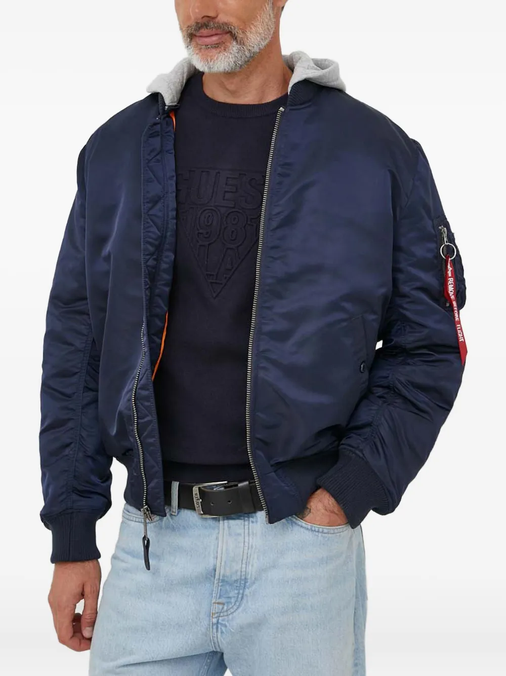 

Куртка MA-1 с капюшоном на молнии Alpha Industries, синий