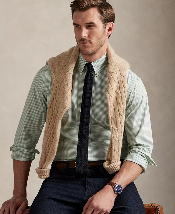 

Мужская просторная поплиновая рубашка Big & Tall Poplin Sport Shirt Polo Ralph Lauren, зеленый