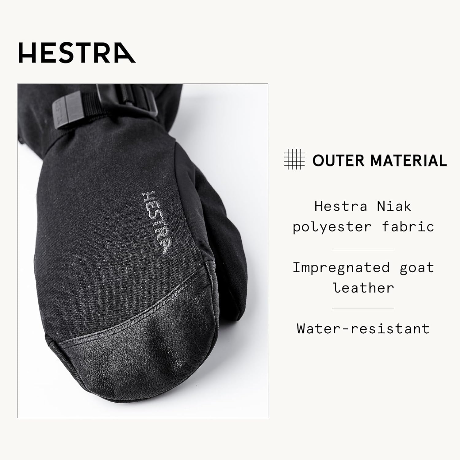 Варежки Hestra Unisex Powder Gauntlet, ветрозащитные, кожаные, повседневная зимняя одежда, горнолыжные варежки для мужчин и женщин, Beige — фото 3