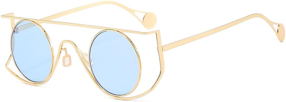 

Винтажные круглые солнцезащитные очки LVTFCO для мужчин, маленькая оправа, легкосплавные, женские, с защитой от УФ-излучения UV400, очки для вождения в стиле стимпанк, C6gold-blue