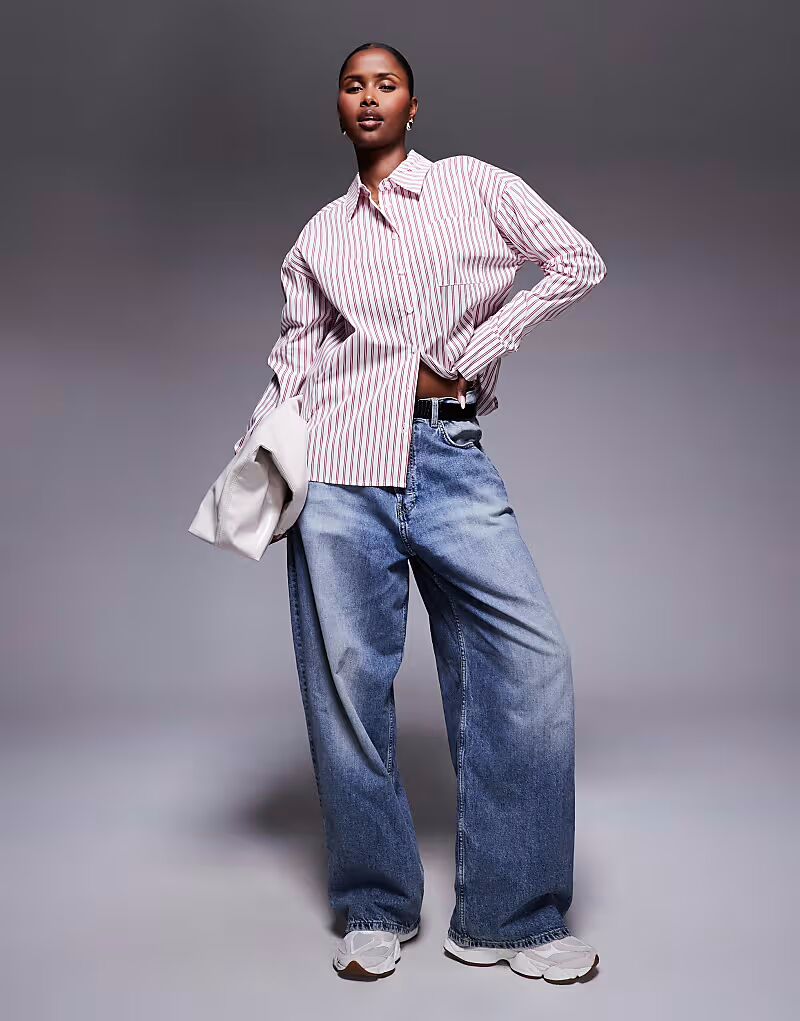 

Рубашка Belize с карманами в белую и красную полоску Princess Polly