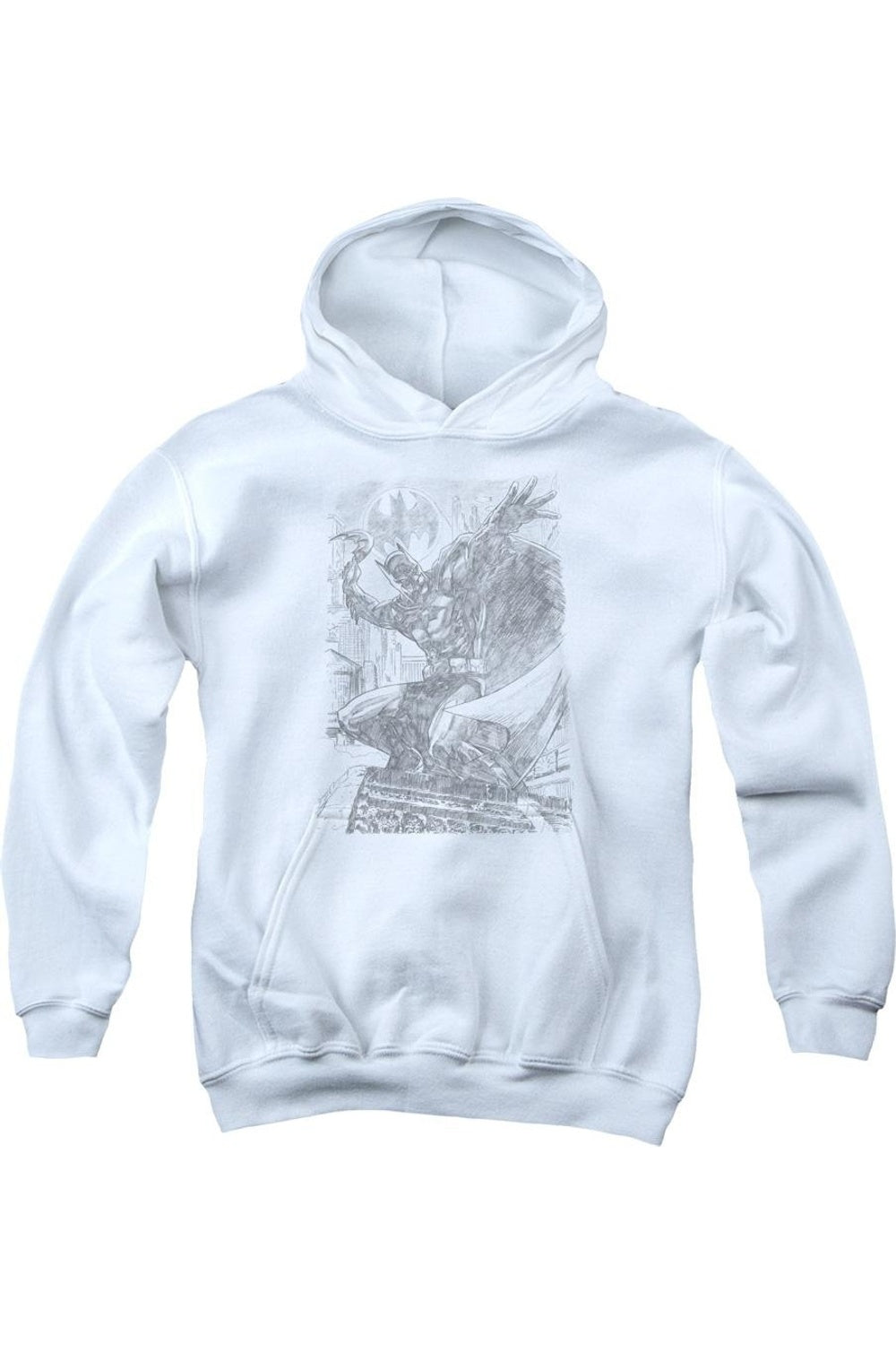 

Батмен Карандаш Бэтаранг Молодежная Толстовка с Капюшоном Gildan, белый