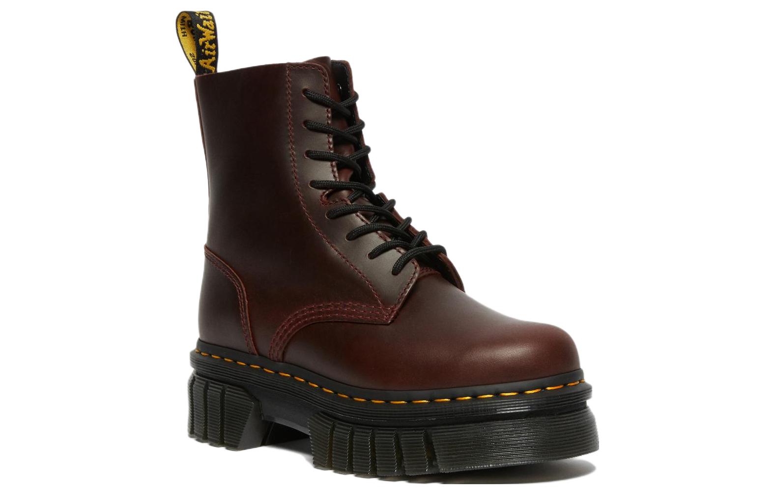 Мужские ботинки Dr. Martens Audrick Brando кожаные на платформе, красно-коричневый — фото 2