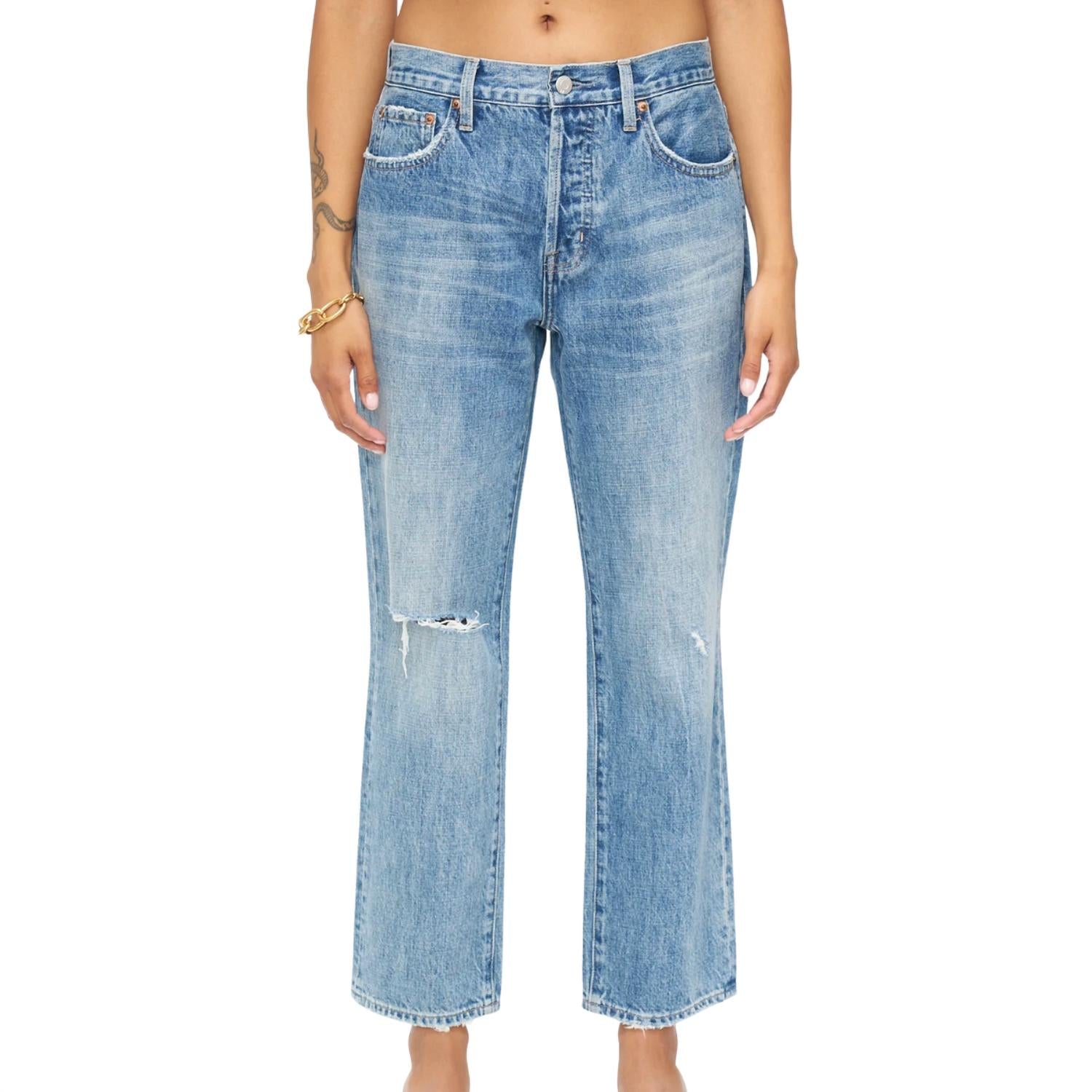 

Джинсы Maya средней посадки Easy Straight Ankle Jeans в Legacy Distressed PISTOLA