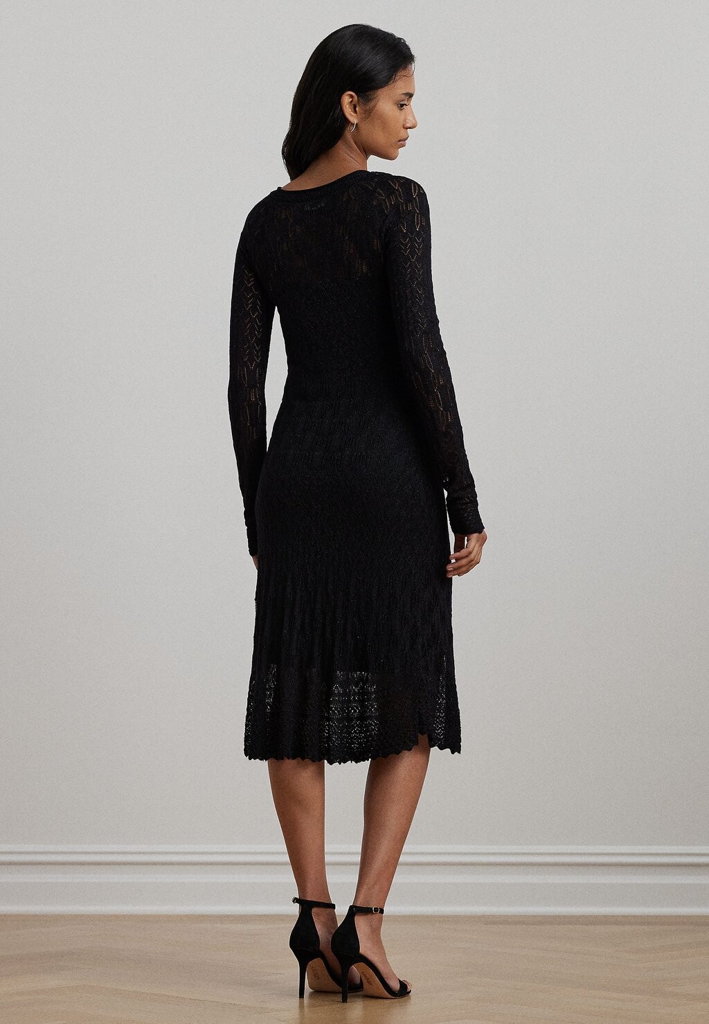 

Платье-джемпер POINTELLE KNIT LONG SLEEVE DRESS Lauren Ralph Lauren, черный