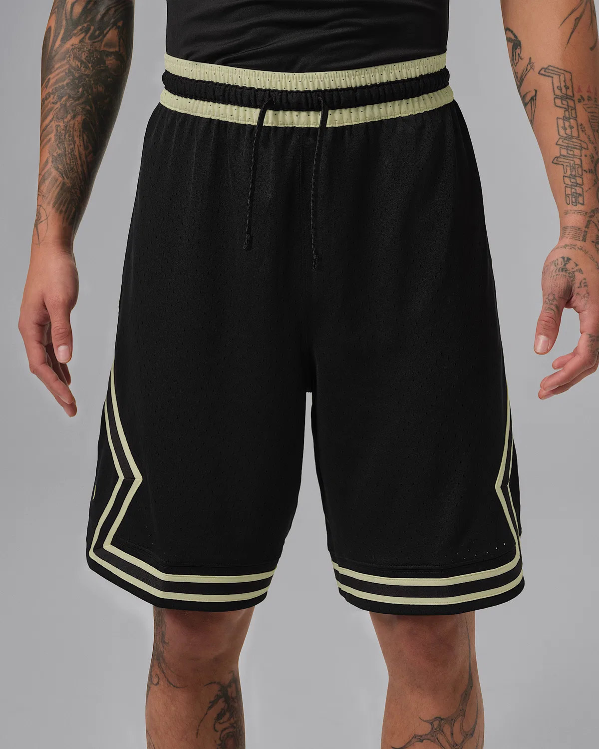 Мужские шорты Jordan Sport Dri-FIT 9" Diamond, Black/Black/Luminous Green — фото 2