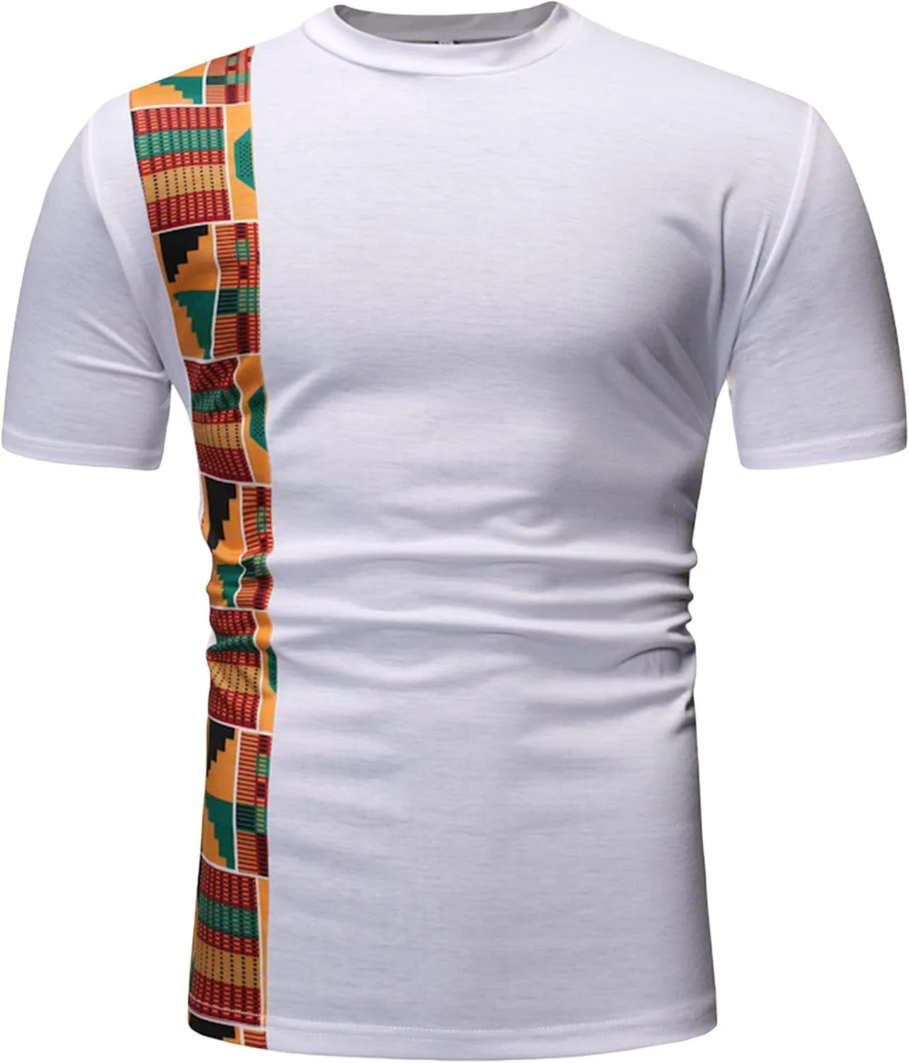 

Мужская футболка с африканским принтом, дышащая, с заплатками