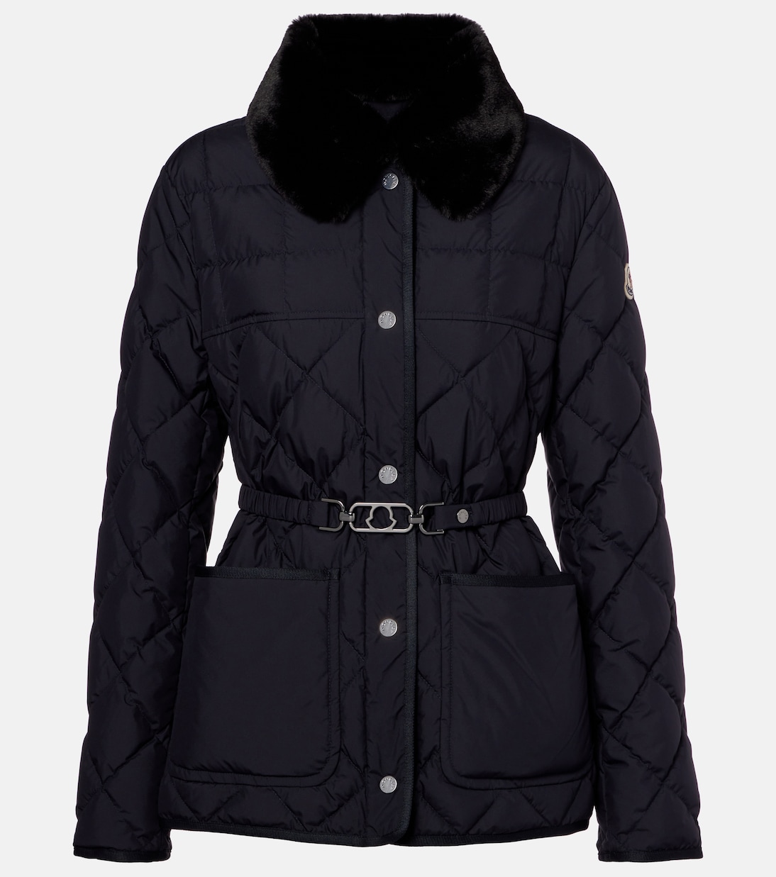 

Пуховик Cygne с отделкой из искусственного меха Moncler, Blue Navy