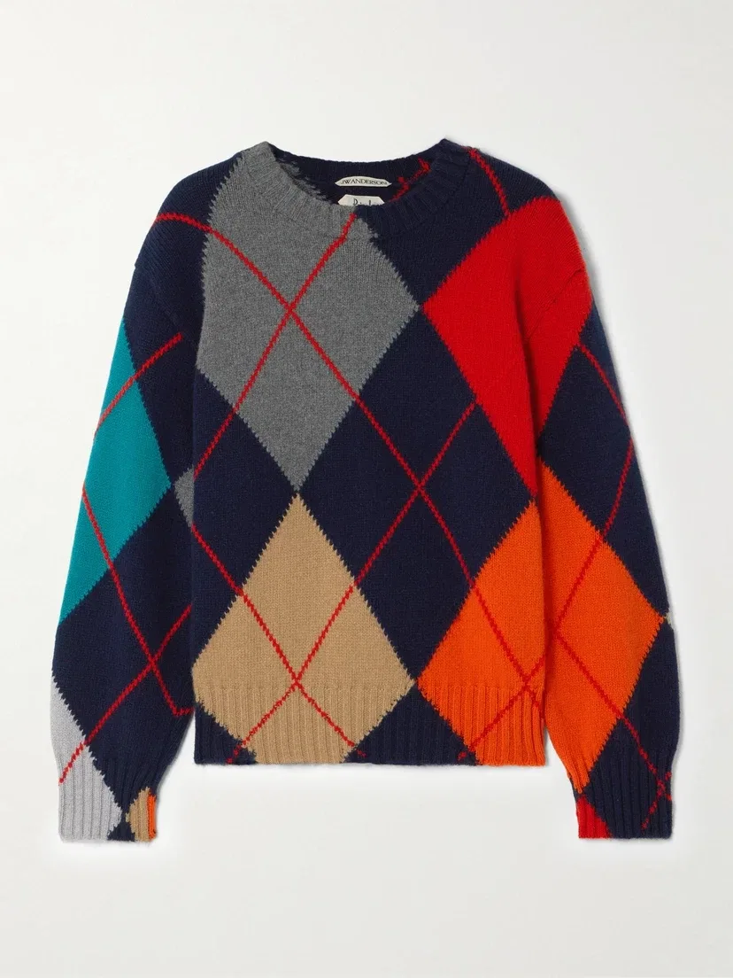 Свитер из шерсти аргайл JW ANDERSON + Pringle, мультицвет
