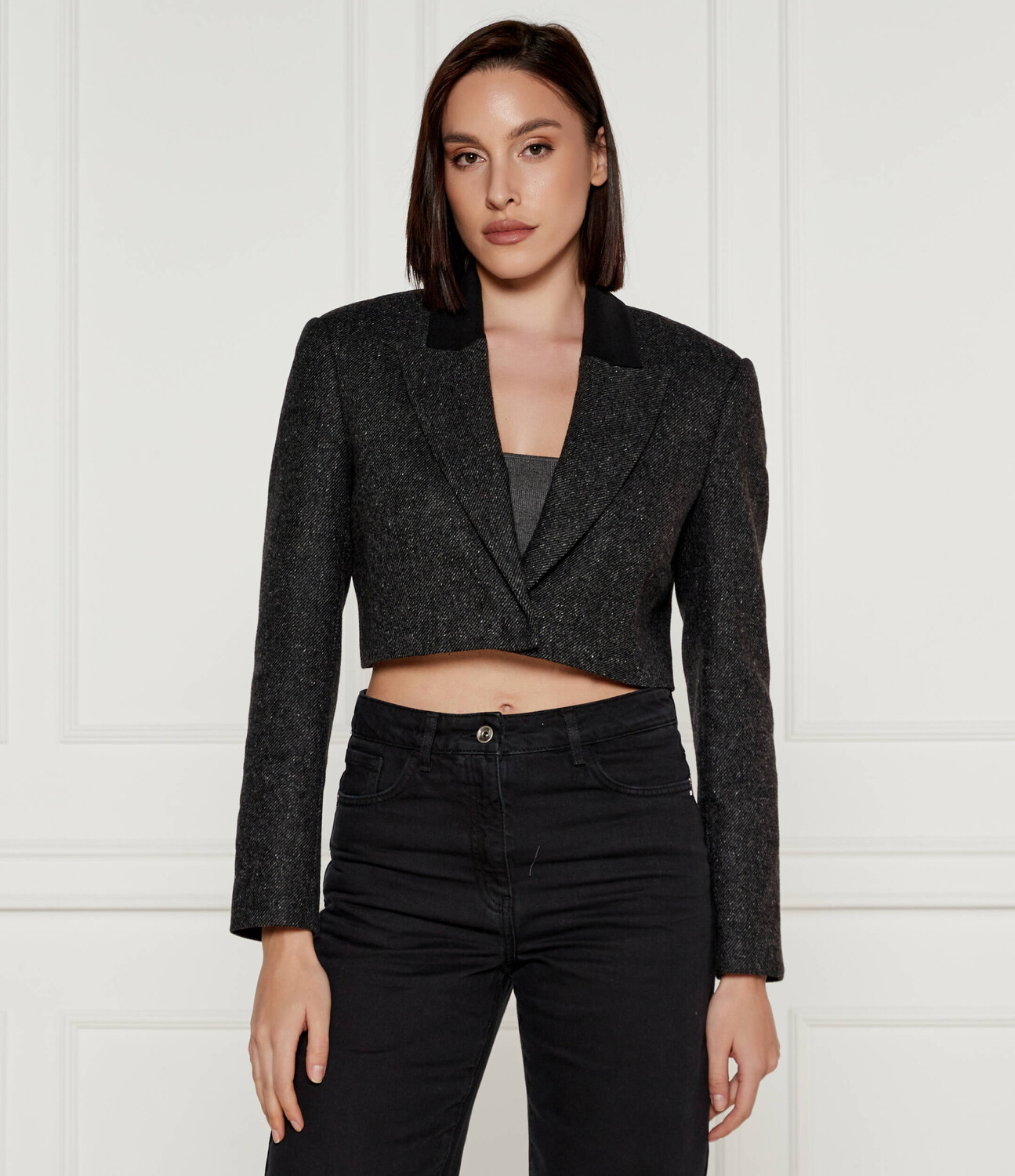 

Блейзер Patrizia Pepe Cropped Fit, цвет grafite