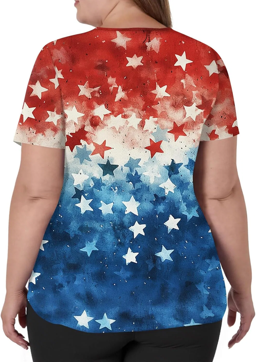 Женская футболка с патриотическим принтом, American Flag, цвета 3-blue — фото 4