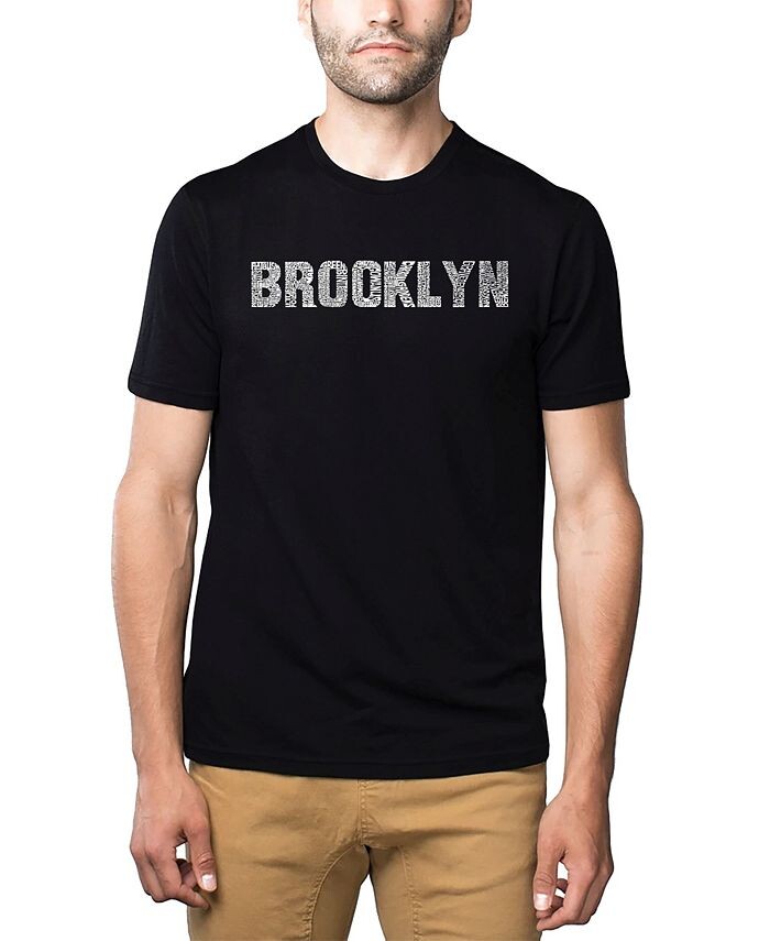 

Мужская футболка Premium Blend Word Art — Brooklyn Neighborhoods LA Pop Art, черный