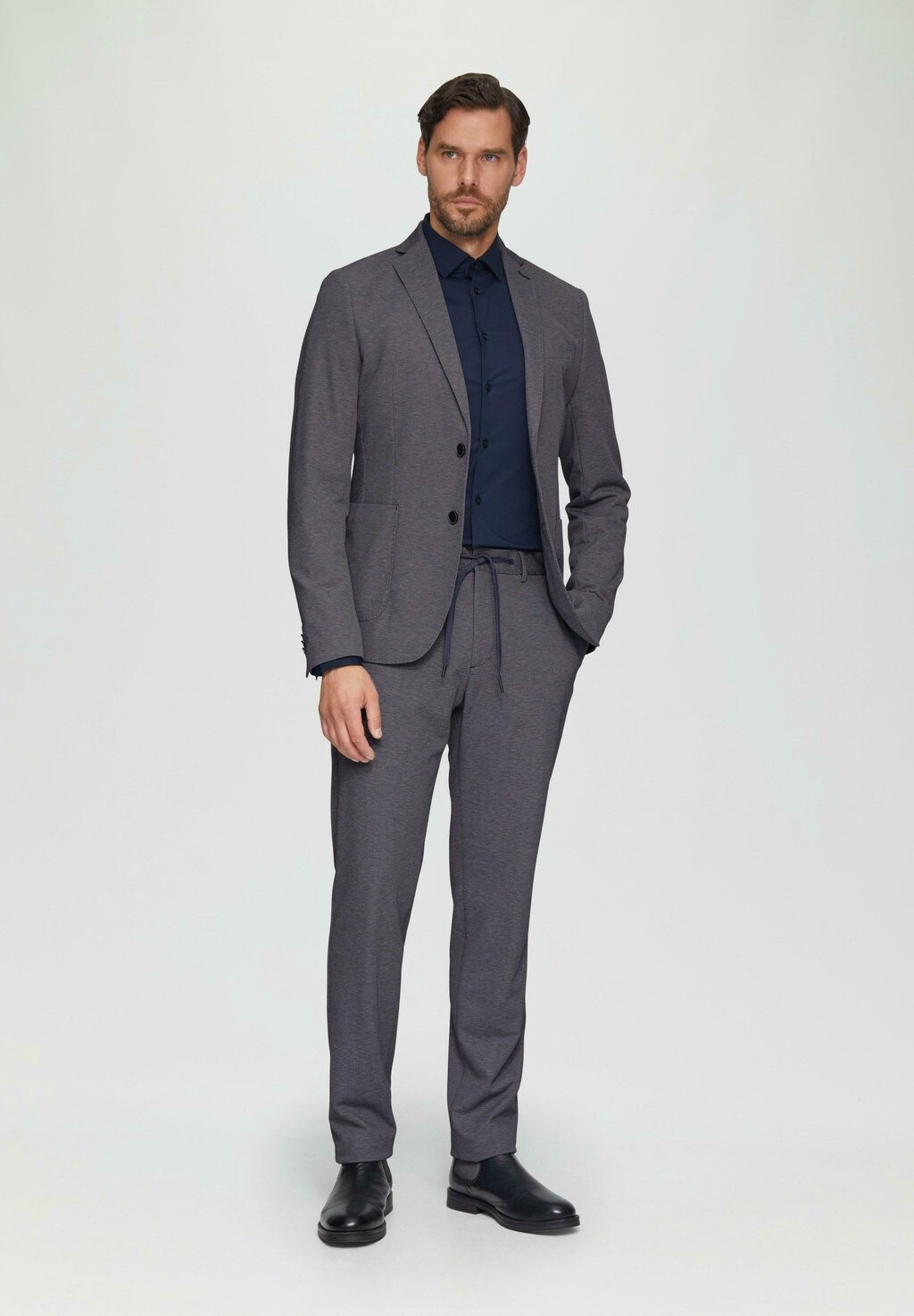 

Костюмные брюки MIT STRUKTUR s.Oliver BLACK LABEL, темно-синий
