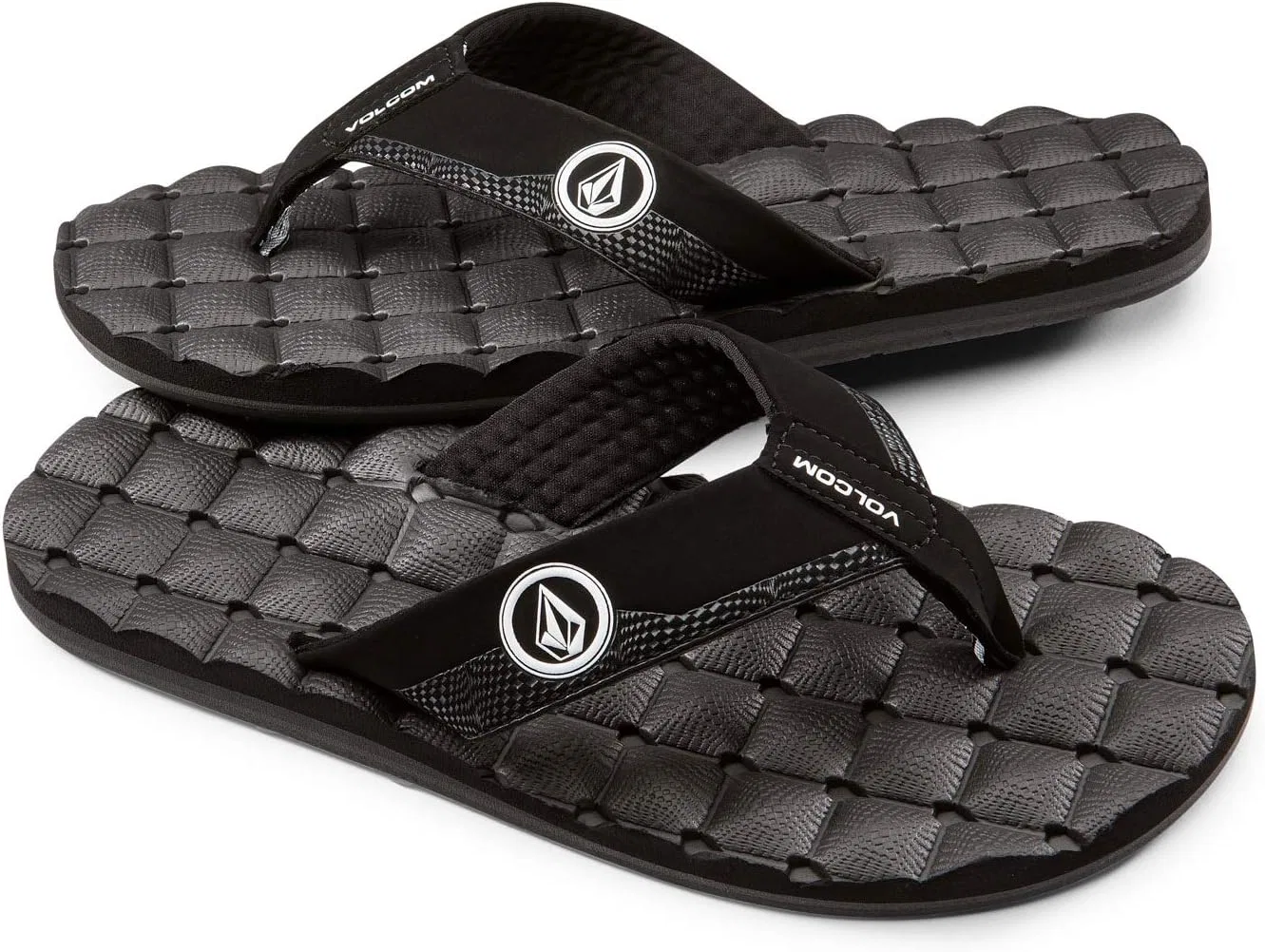 Мужские шлепанцы Volcom с откидной спинкой, Black White Bwh