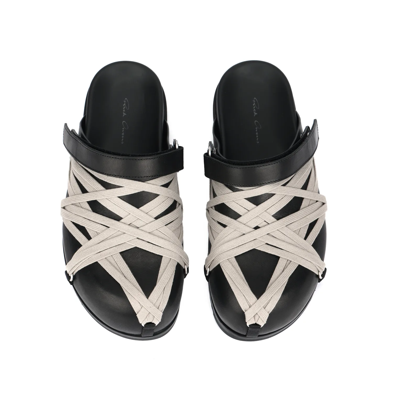 RICK OWENS Кожаные повседневные туфли RO Megalace для мужчин, черные — фото 4
