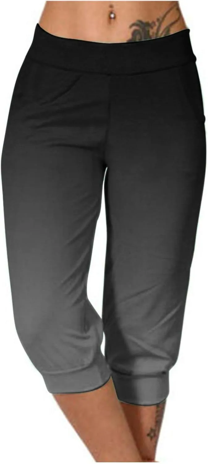 

NaRHbrg льняные капри для женщин с высокой талией и широкими штанинами