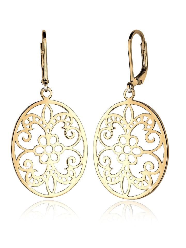 

Elli Серьги из серебра 925 пробы с золотым декором