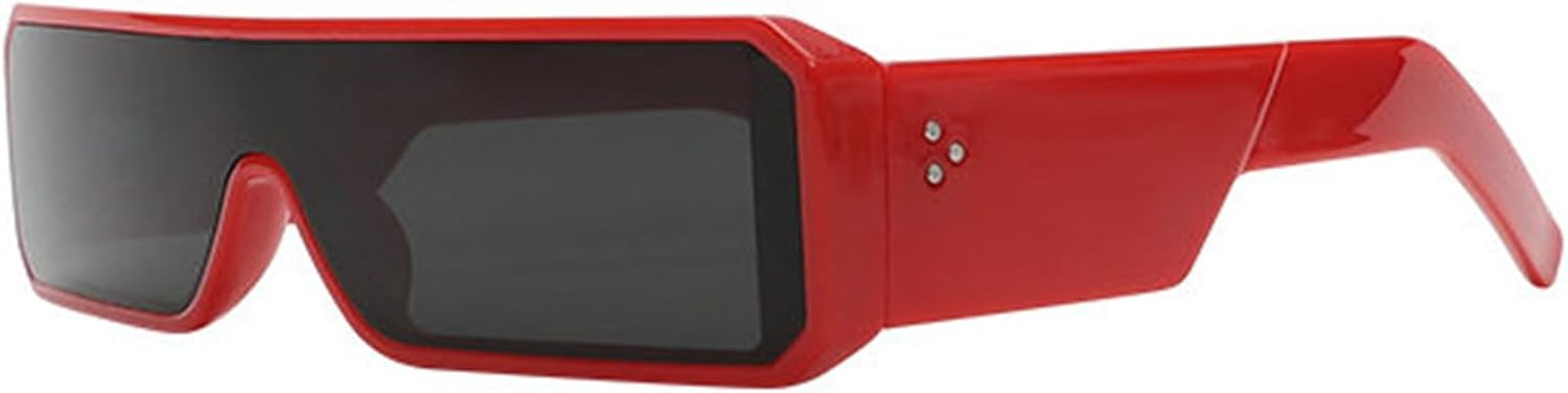 

Солнцезащитные очки Willochra маленького размера для женщин и мужчин, футуристические, в стиле инопланетянина-гета, черная прямоугольная глянцевая оправа, стиль 90-х, крошечные очки F27, Red