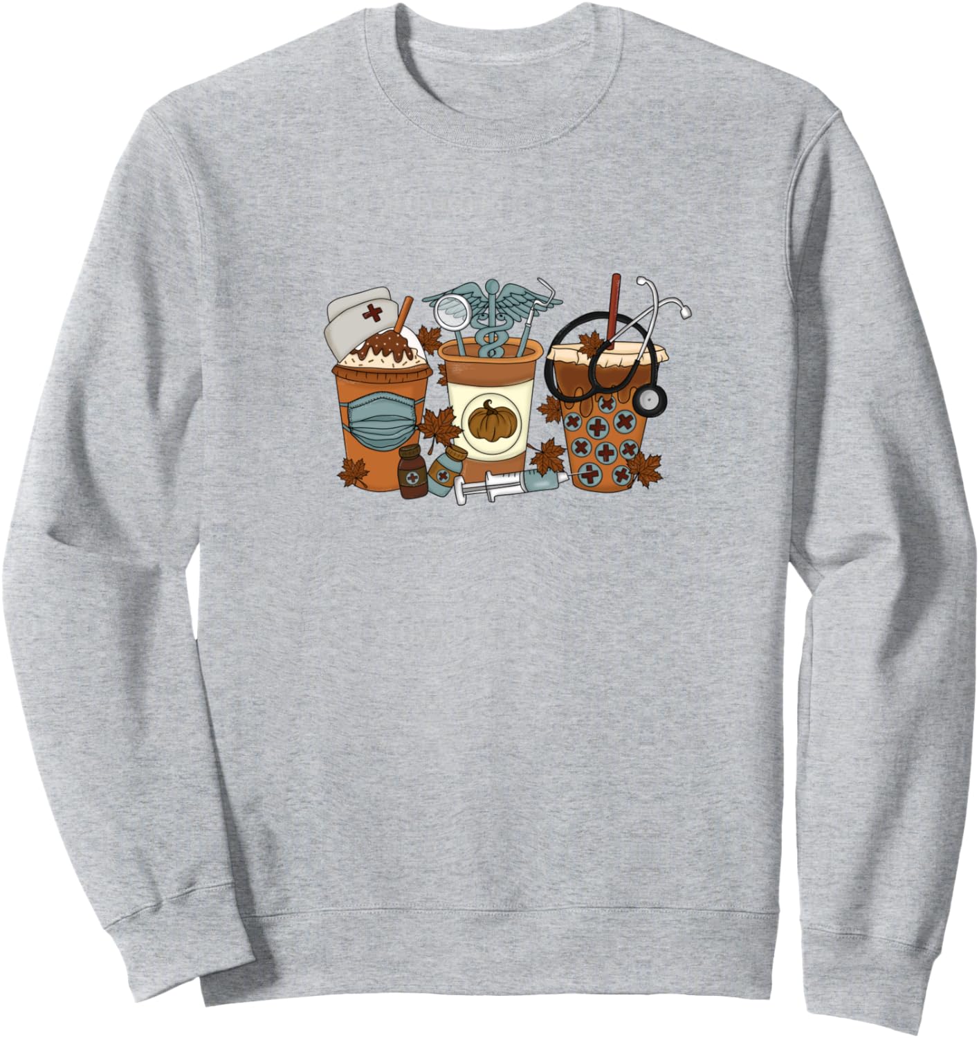 

Забавная толстовка с костюмом медсестры на Хэллоуин для любителя кофе Funny Halloween Nurse Coffee Lover Nursing Costume, серый