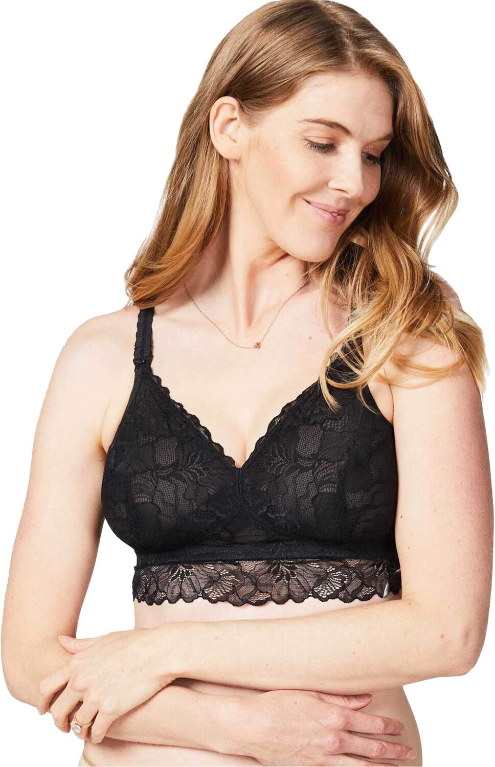 

Бюстгальтер Cake Maternity Maternity Chantilly Petite Wire Free Lace Nursing Bralette, черный