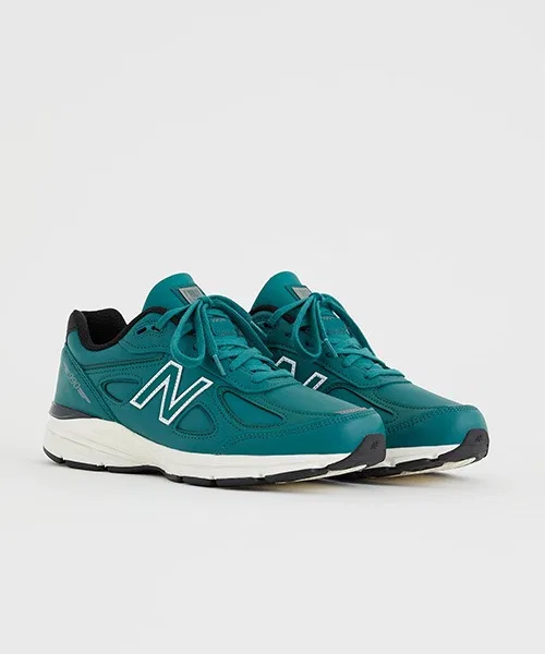 Мужские кроссовки из натуральной кожи New Balance U990 TW4 зелёные