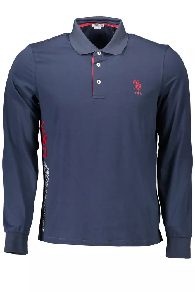 

Синяя хлопковая мужская рубашка поло U.S. Polo Assn.