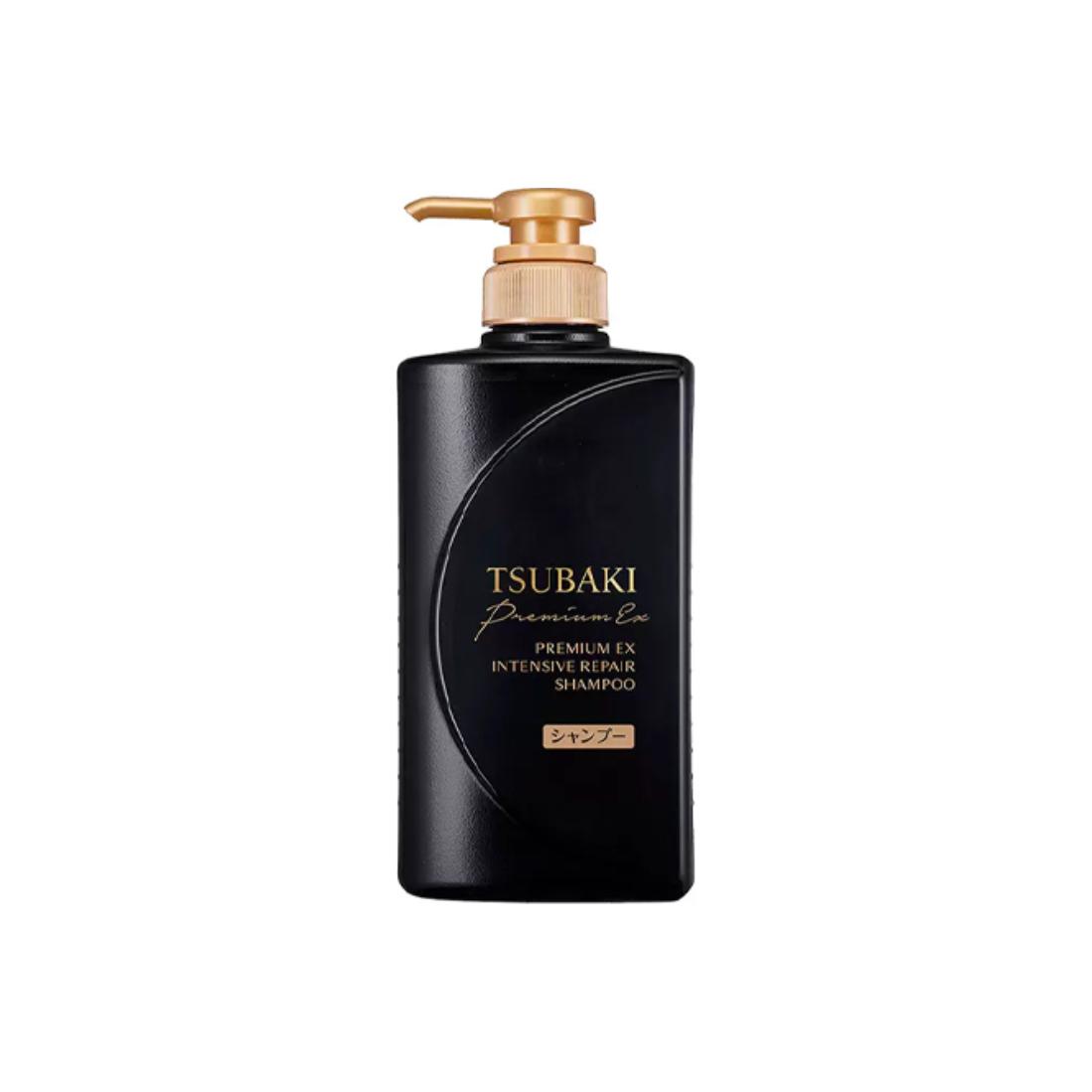TSUBAKI Черный светящийся флакон успокаивающий supreme luxury care шампунь для восстановления и ухода за поврежденными волосами 490мл*2 — фото 3