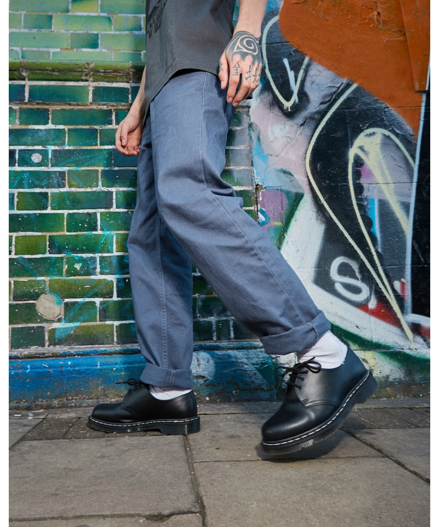 Мужские и женские туфли Dr. Martens 1461 White Stitch — фото 2