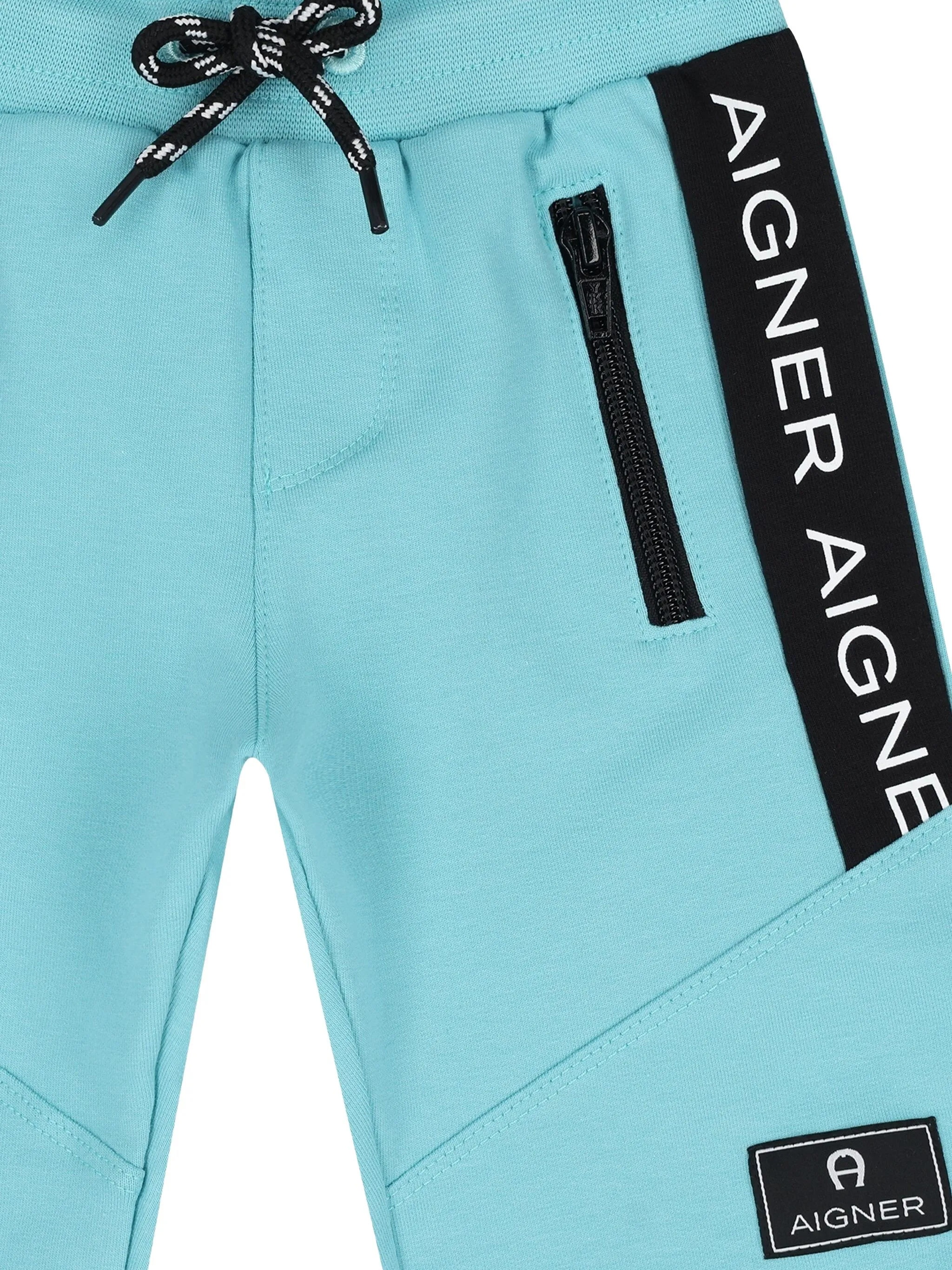 Шорты с нашивкой-логотипом и вставками Aigner Kids, синий — фото 3