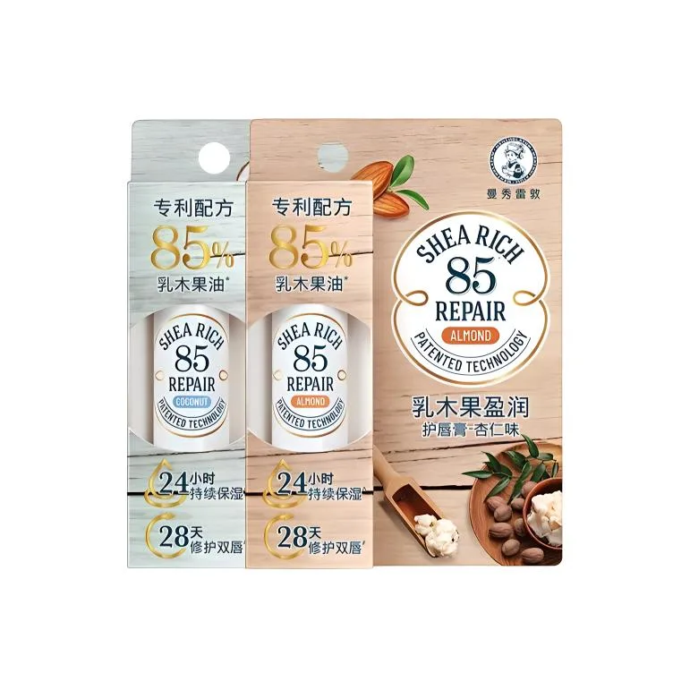 Mentholatum Бальзам для губ Shea Apricot увлажняющий и восстанавливающий 3.8г+3.8г, Coconut Flavor 3.8g+Macadamia Almond Flavor 3.8g