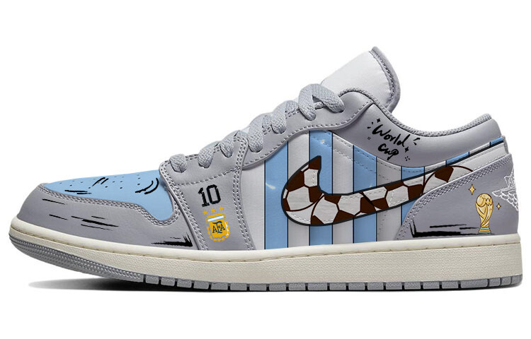 

Кроссовки Air Jordan 1 Vintage Basketball Shoes Men Low-top Gray/Blue, серый