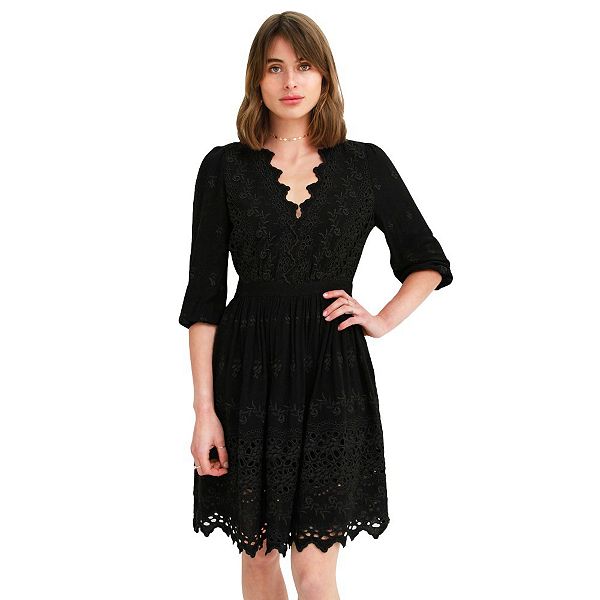 

Мини-платье Sweet talk с люверсами Belle & Bloom, Black